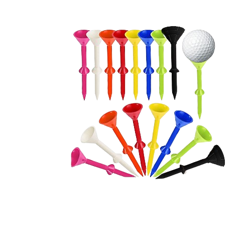 Big Cup Golf Tees with Stopper. 2" Ball Height. Bag of 10 Tees by Aim Master Golf.